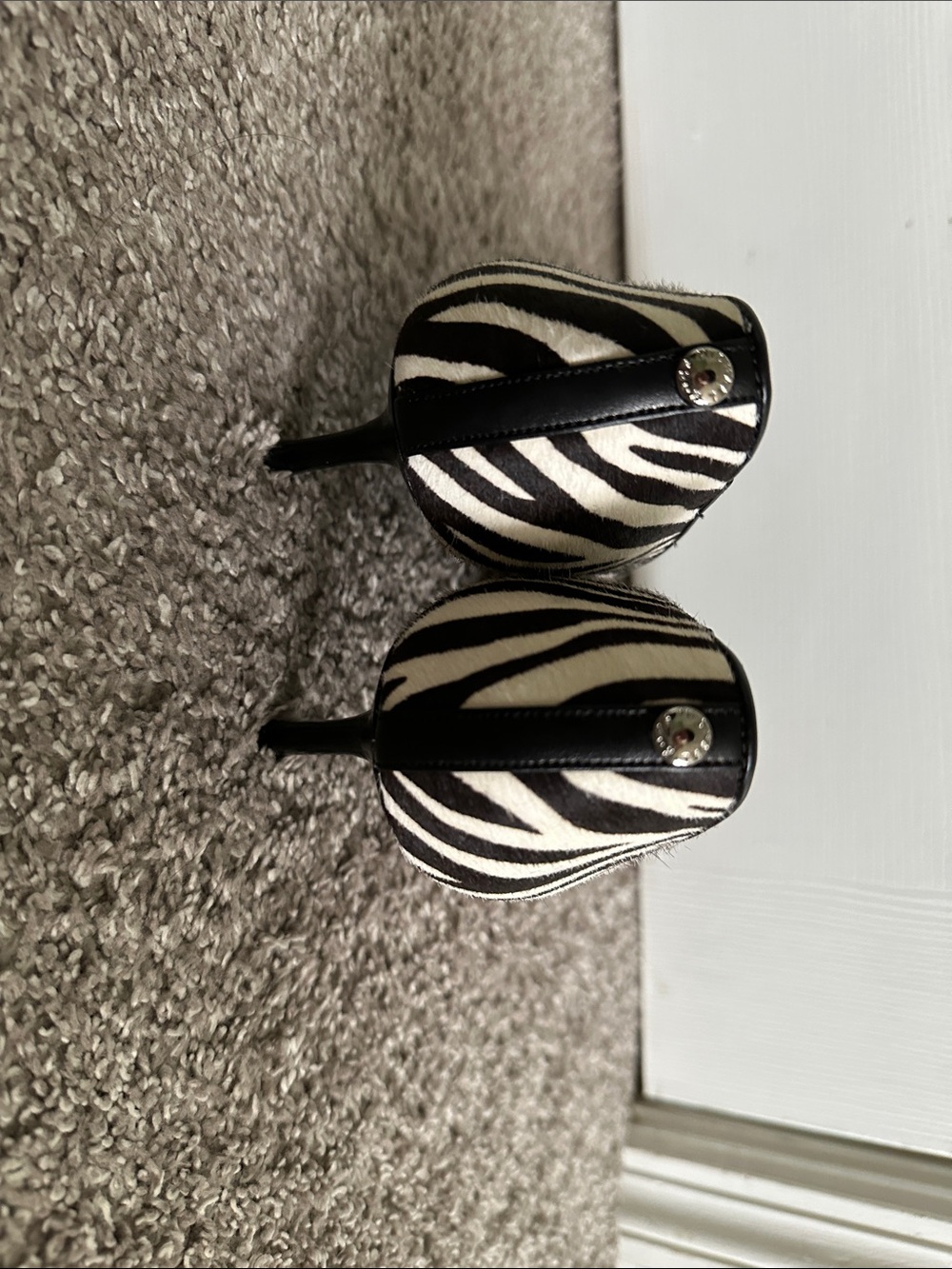 Michael Kors Zebra-Print Pointed Flats - Black & White Flex calf hair shoes - Picture 7 of 13